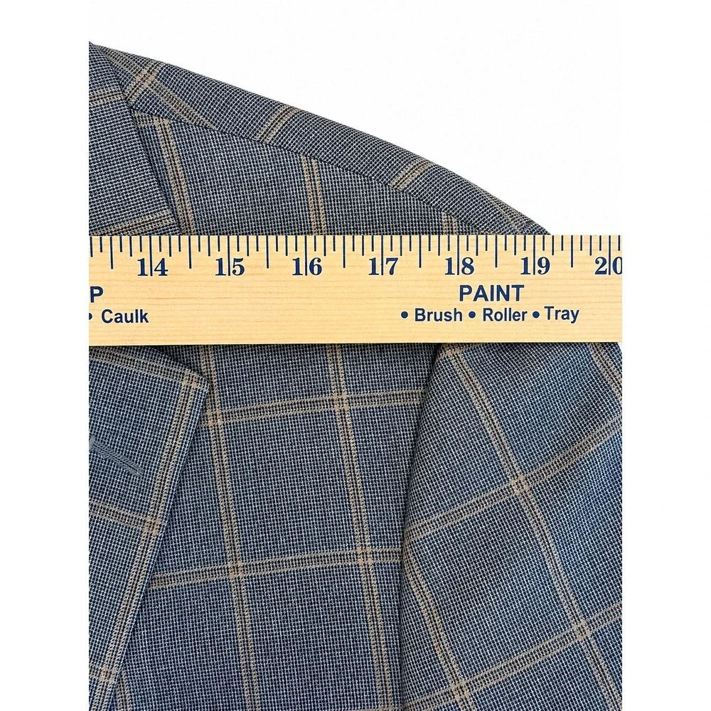 Brooks Brothers BrooksCool Madison Fit 42L Sport Coat Windowpane Gray Summer